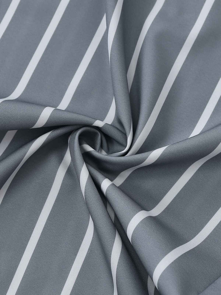 Grau 1930er Trägerlos Streifen Gegürtet Jumpsuit