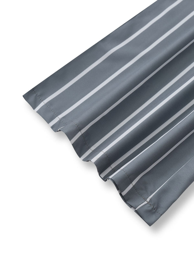 Grau 1930er Trägerlos Streifen Gegürtet Jumpsuit