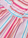Rosa 1940er Regenbogen Streifen Spaghetti Träger Kleid