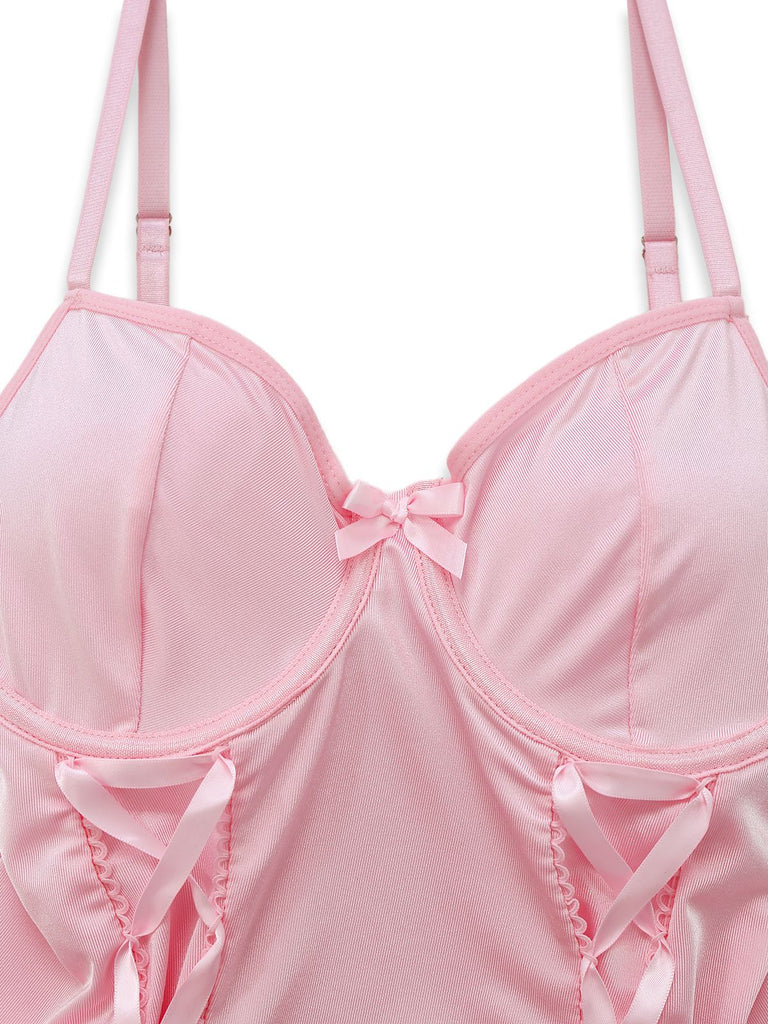 1960er Spitze Besetzt Korsett Bodysuit Set