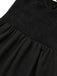 Schwarz 1950er Träger 3D-Gänseblümchen Solide Kleid