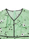 1940er Irregulär Punkte V-Ausschnitt Rüschen Kleid