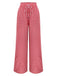Rot 1980er Gingham Plaid Weites Bein Hose