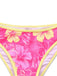 Rosa 1960er Blumen Druck Bindefront Geschichtet Bikini Set