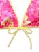 Rosa 1960er Blumen Druck Bindefront Geschichtet Bikini Set