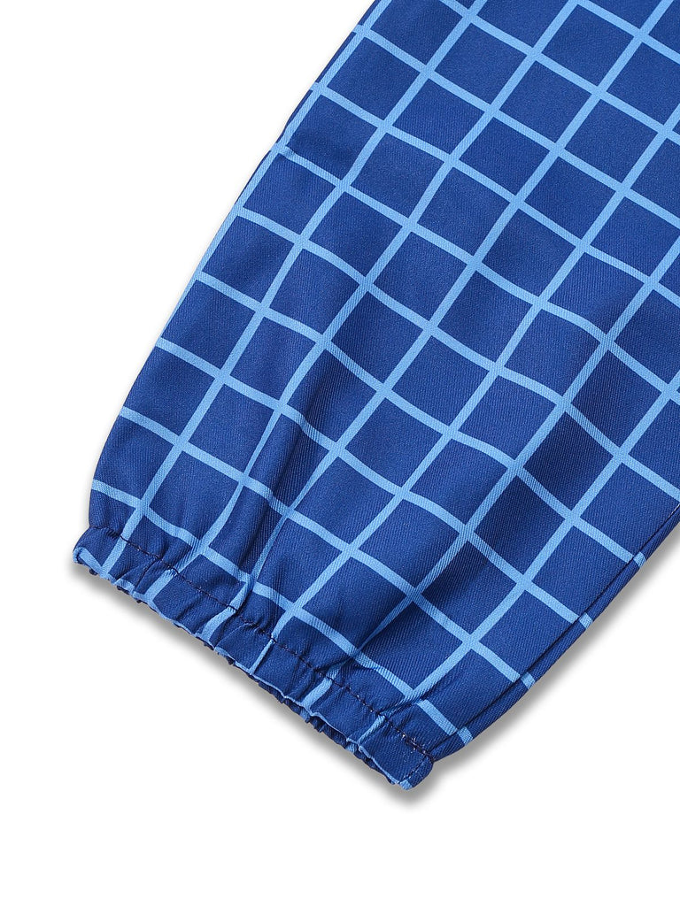 Blau 1940er Plaid Waise Esther Kleid