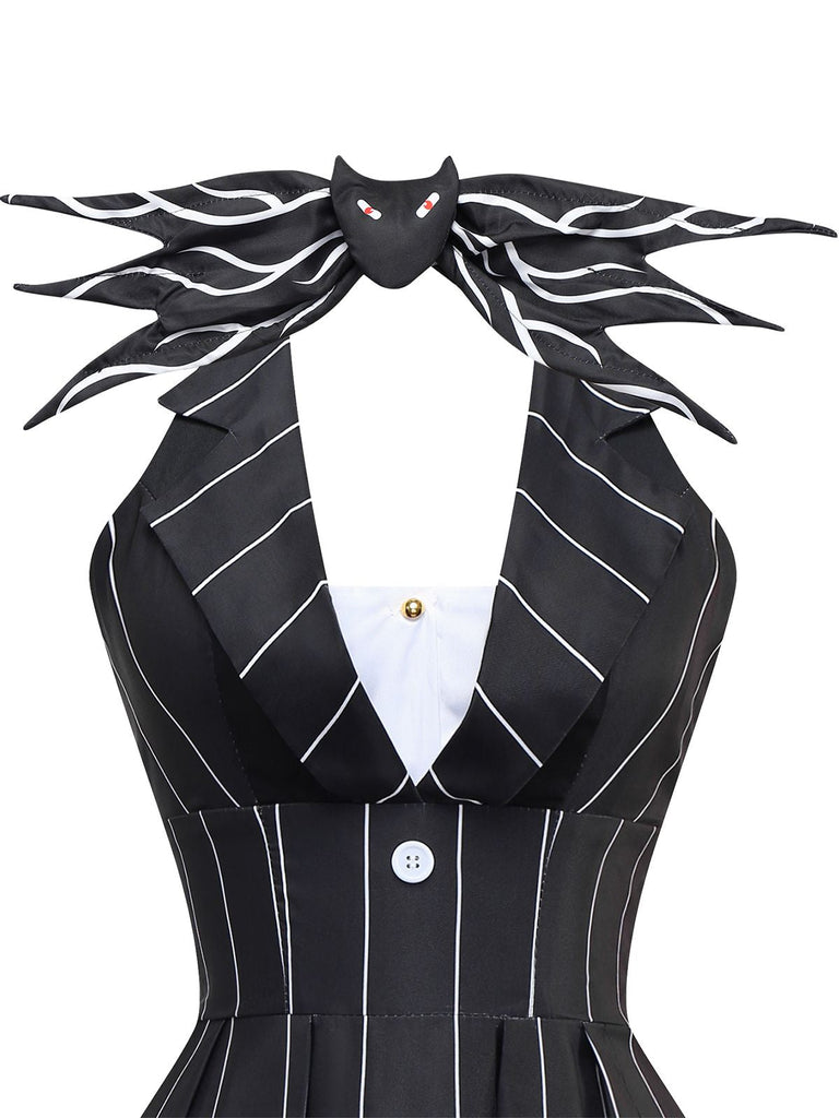 [Vorverkauf] 1960er Nightmare Before Weihnachten Schläger Streifen Kleid