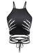 1950er Punk Halter Rückenfrei Schnürung Crop Top