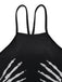1950er Punk Halter Rückenfrei Schnürung Crop Top