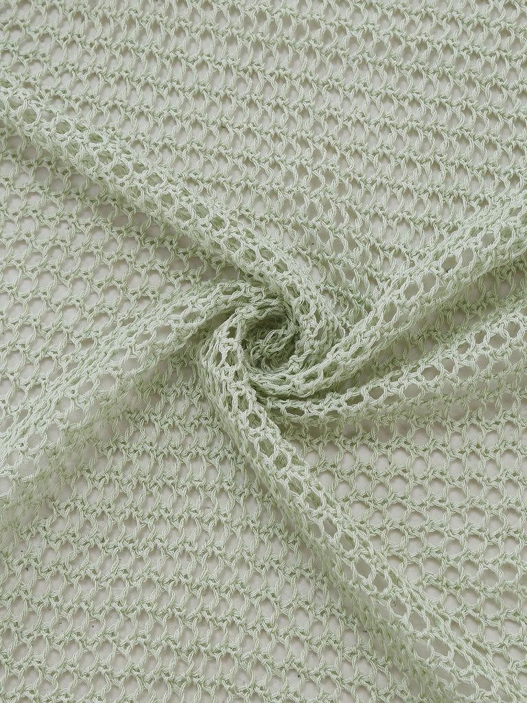 2PCS 1960er Häkel Langarm Strand Cover-Up Set