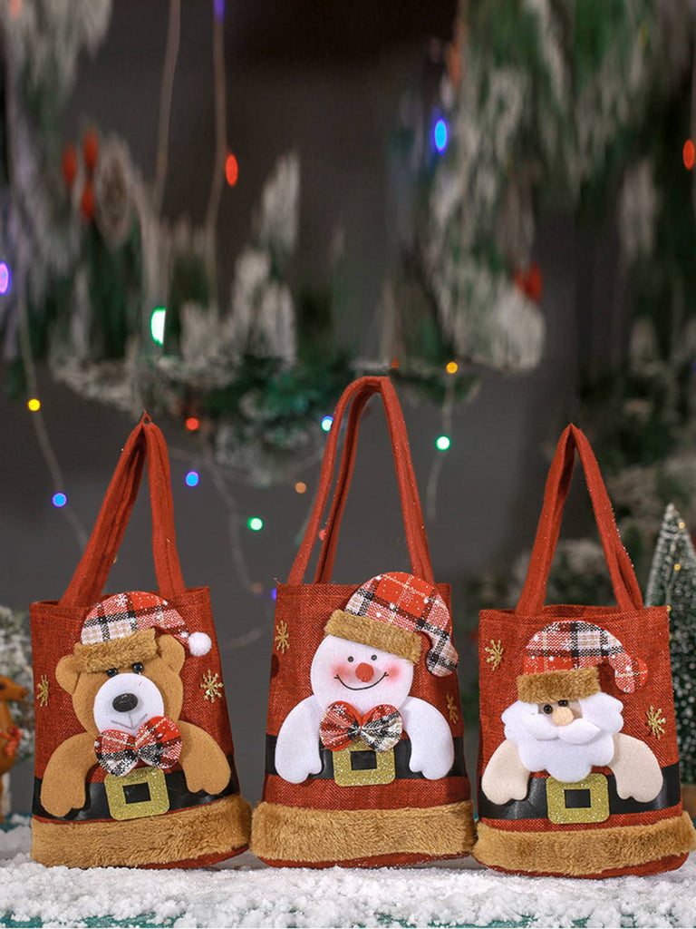 Rot Weihnachten 3D Geschenk Süßigkeiten Tasche