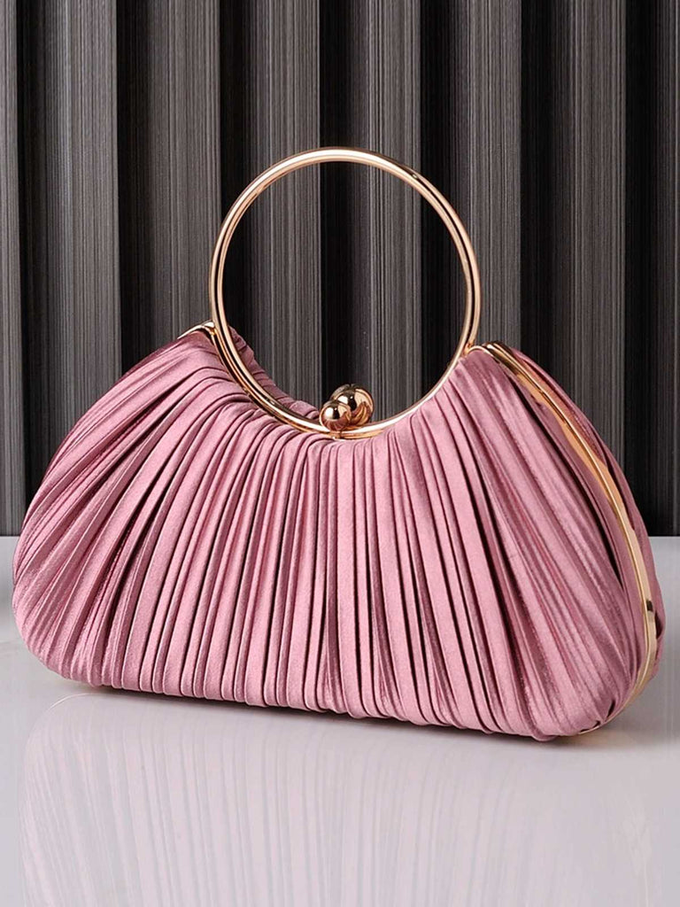 Plissiertes Ring-Handle Abendtasche