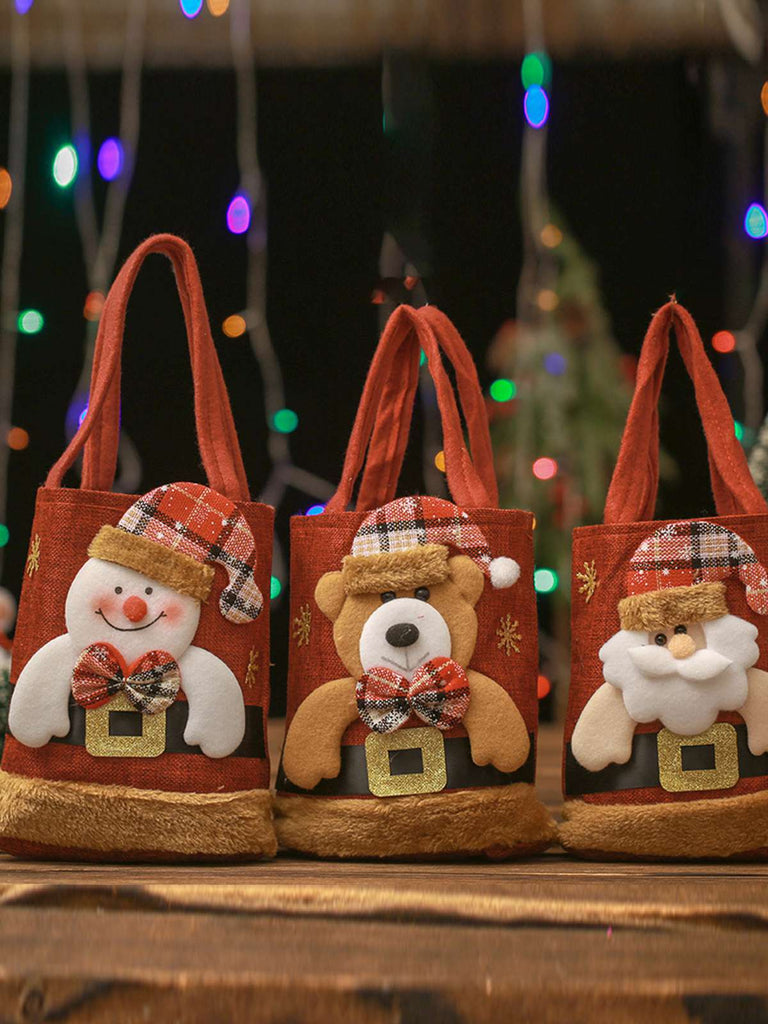 Rot Weihnachten 3D Geschenk Süßigkeiten Tasche