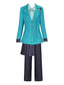 4PCS 1940er Der Zauberer von Oz Glinda Asymmetrisch Blazer Set & Falten Rock
