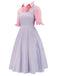 2PCS 1960er Glinda Wicked Solide Bluse & Unregelmäßige Streifen Kleid