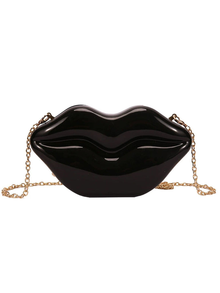 Lippenförmige Metallic-Umhängetasche