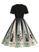 [Vorverkauf] Rot 1950er Halloween Spinnennetz Druck Patchwork Kleid