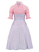2PCS 1960er Glinda Wicked Solide Bluse & Unregelmäßige Streifen Kleid