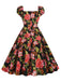 1950er Blumen Hepburn Elegant Vintage Kleid