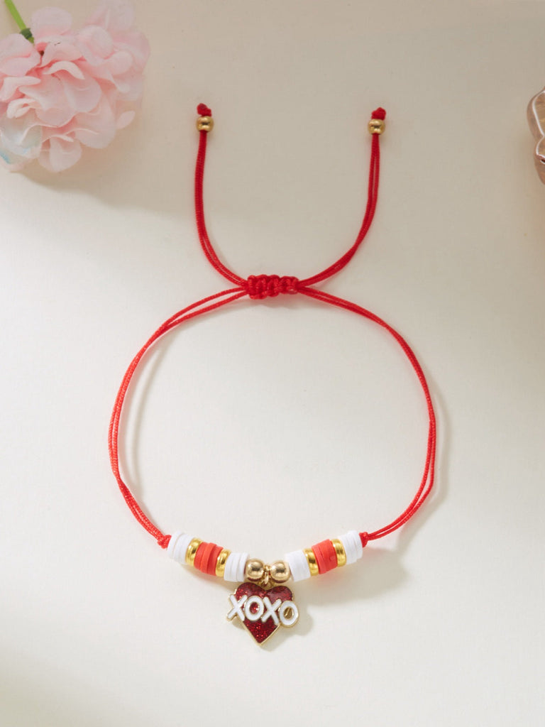 Herz Liebe Verstellbar Gewebt Valentinstag Armband