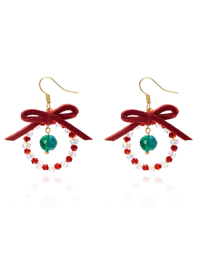 Vintage Bogen Edelsteinperlen Ohrringe