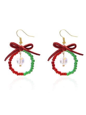 Vintage Bogen Edelsteinperlen Ohrringe