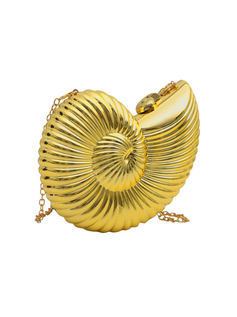 Metallisch Muschel Clutch Kettentasche