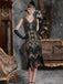 CHAMPAGNER 1920ER PERLEN FRANSE FLAPPER KLEID