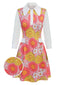 [Vorverkauf] Rosa 1960er Revers Blumen Patchwork Kleid