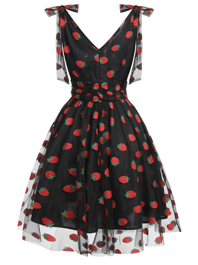 Grün 1950er Gänseblümchen Netz Swing Kleid