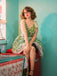 Grün 1950er Gänseblümchen Netz Swing Kleid