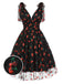 Grün 1950er Gänseblümchen Netz Swing Kleid