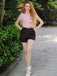 Rosa 1950er Polka Dot Bogen Romper