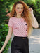Rosa 1950er Polka Dot Bogen Romper
