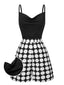 [Vorverkauf] Schwarz 1940er Wasserfallausschnitt Polka Dots Romper