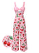 [Vorverkauf] Rosa 1960er Gingham Kirsche Hohl Jumpsuit