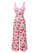 [Vorverkauf] Rosa 1960er Gingham Kirsche Hohl Jumpsuit