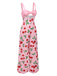 [Vorverkauf] Rosa 1960er Gingham Kirsche Hohl Jumpsuit