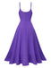 1950er Solide Unregelmäßiger Saum Spaghetti Träger Kleid
