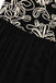 Schwarz 1950er Blumen Texturiert Spaghetti Träger Kleid