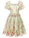 [Vorverkauf] [Übergröße] Multicolor 1940er Blumen Stickerei Rüschenärmel Kleid
