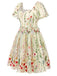 [Vorverkauf] [Übergröße] Multicolor 1940er Blumen Stickerei Rüschenärmel Kleid