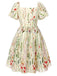 [Vorverkauf] [Übergröße] Multicolor 1940er Blumen Stickerei Rüschenärmel Kleid