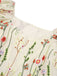 [Vorverkauf] [Übergröße] Multicolor 1940er Blumen Stickerei Rüschenärmel Kleid