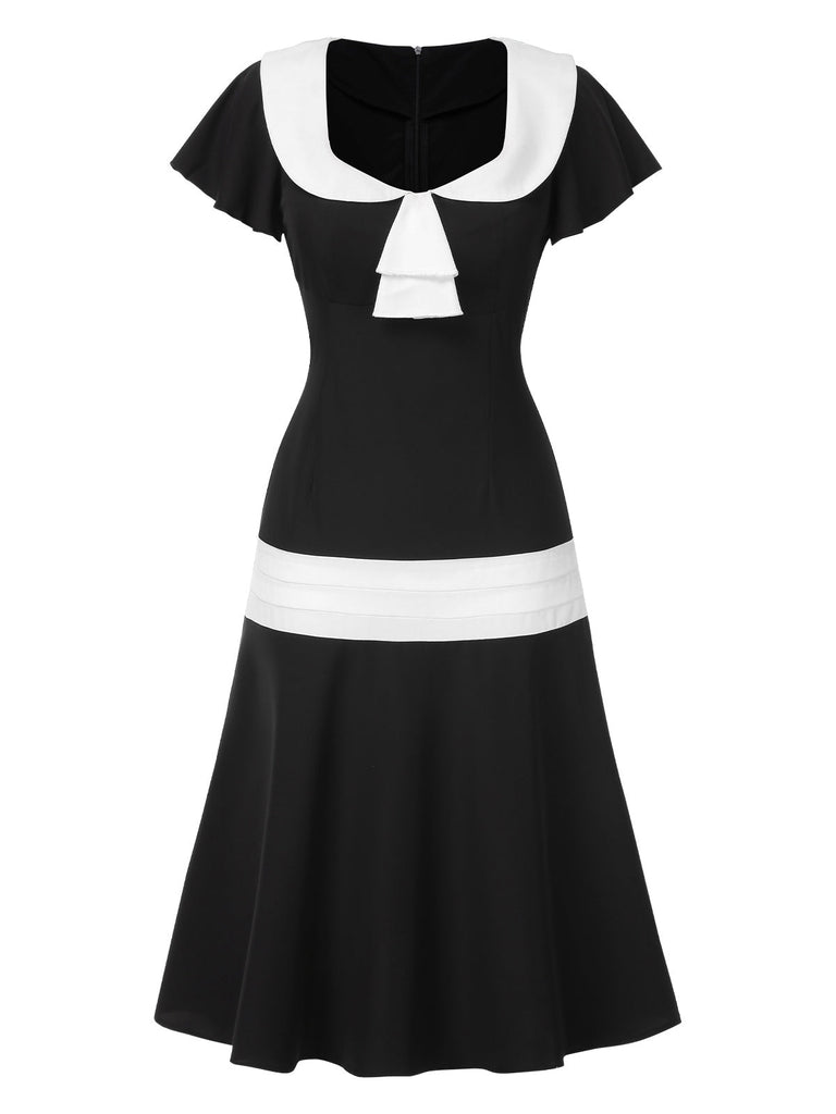 [Vorverkauf] Schwarz & Weiß 1920er Niedrige Taille Gatsby Kleid
