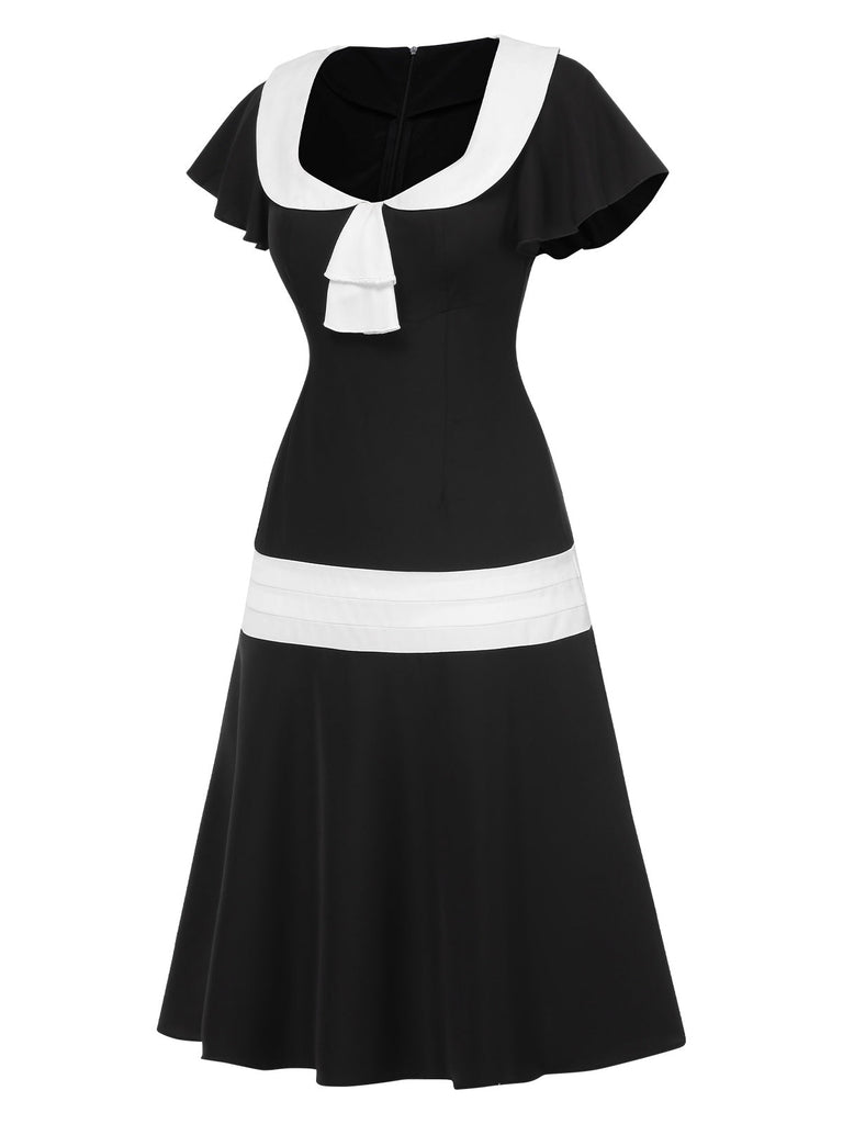 [Vorverkauf] Schwarz & Weiß 1920er Niedrige Taille Gatsby Kleid