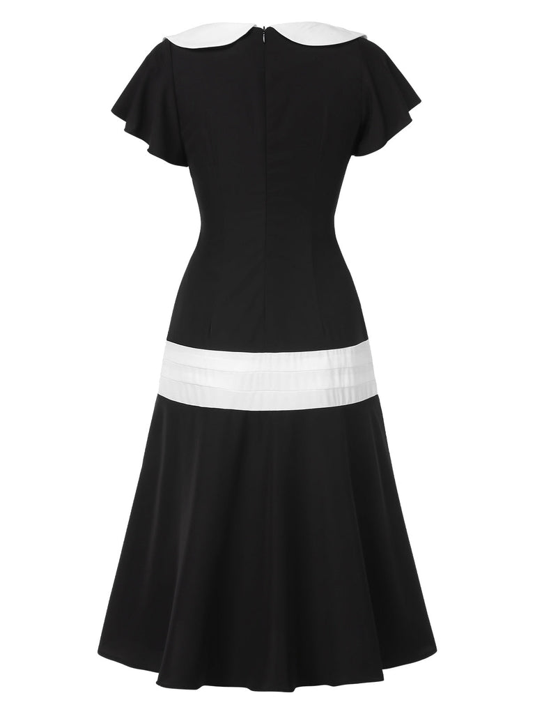 [Vorverkauf] Schwarz & Weiß 1920er Niedrige Taille Gatsby Kleid