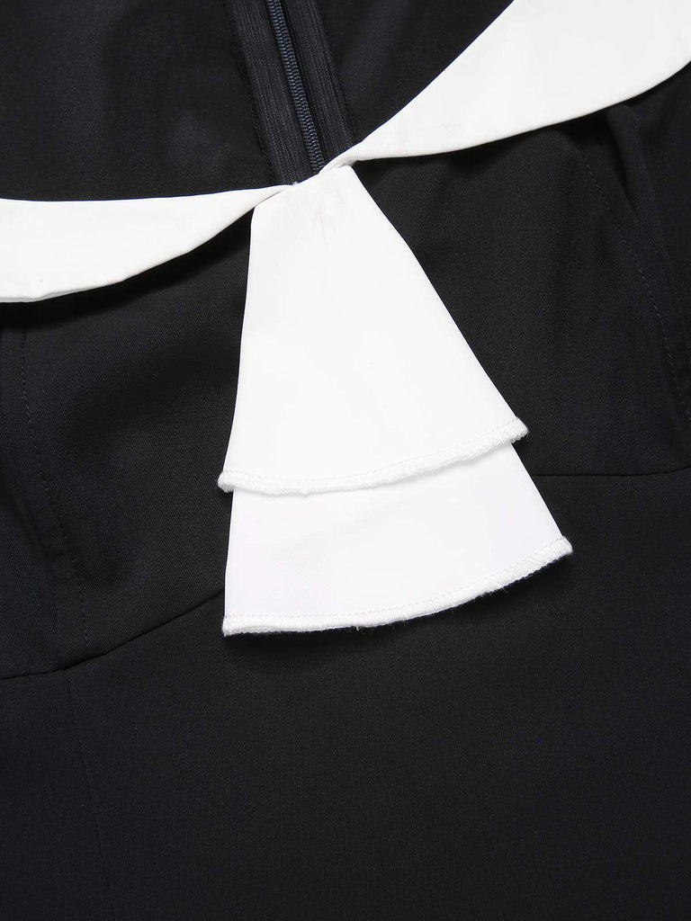 [Vorverkauf] Schwarz & Weiß 1920er Niedrige Taille Gatsby Kleid