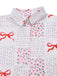 Rosa & Weiß 1950er Bogen & Blumen Gürtel Revers Romper