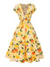 [Vorverkauf] Gelb 1950er Hortensie Blumen Gerüschtes Kleid